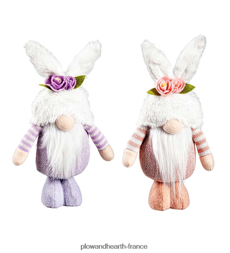 Gnomes en peluche avec oreilles de lapin, lot de 2 Plow & Hearth 8642F62394 articles ménagers