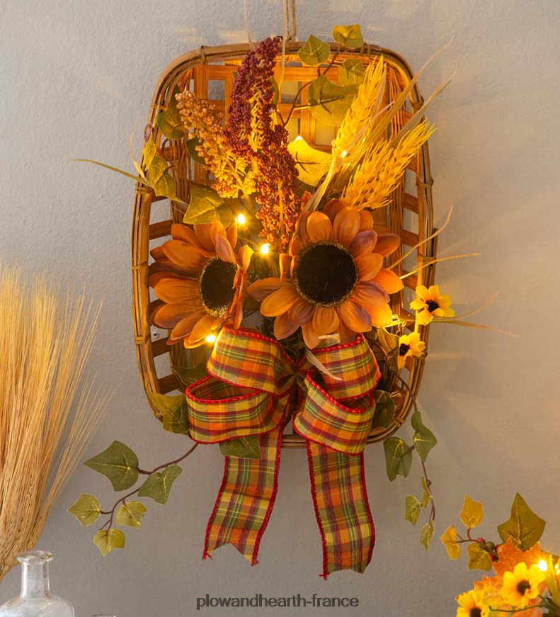 Tenture murale de panier de tabac de récolte lumineuse Plow & Hearth 8642F62418 articles ménagers