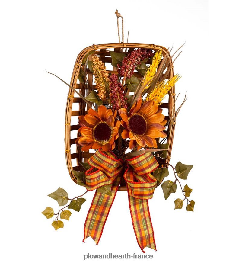 Tenture murale de panier de tabac de récolte lumineuse Plow & Hearth 8642F62418 articles ménagers