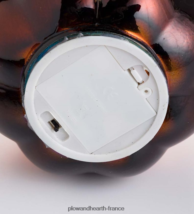 accent d'Halloween citrouille éclairée en verre au mercure - toile d'araignée bleue Plow & Hearth 8642F62411 articles ménagers