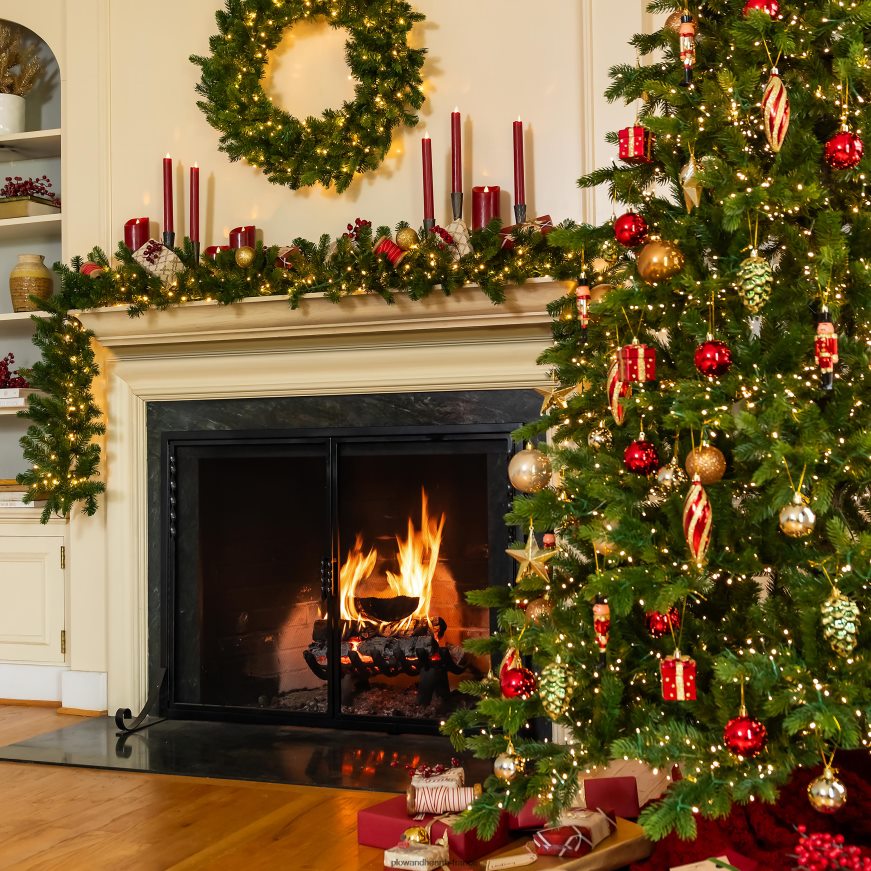 décorations de sapin de Noël incassables rouge/or, 20 pièces Plow & Hearth 8642F62329 articles ménagers