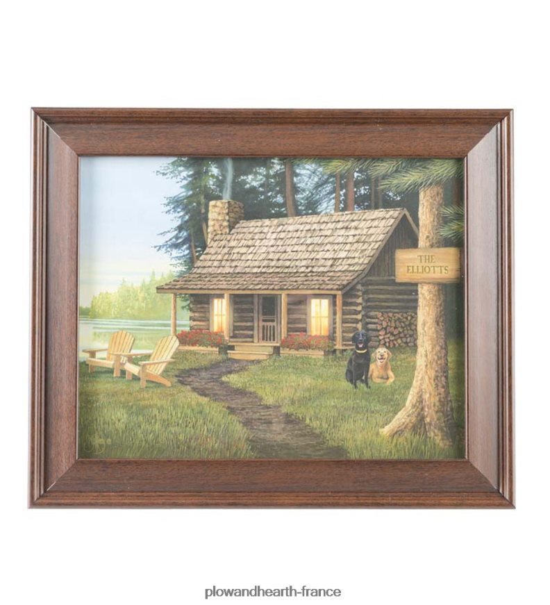 impression encadrée de cabine personnalisée Plow & Hearth 8642F62444 articles ménagers