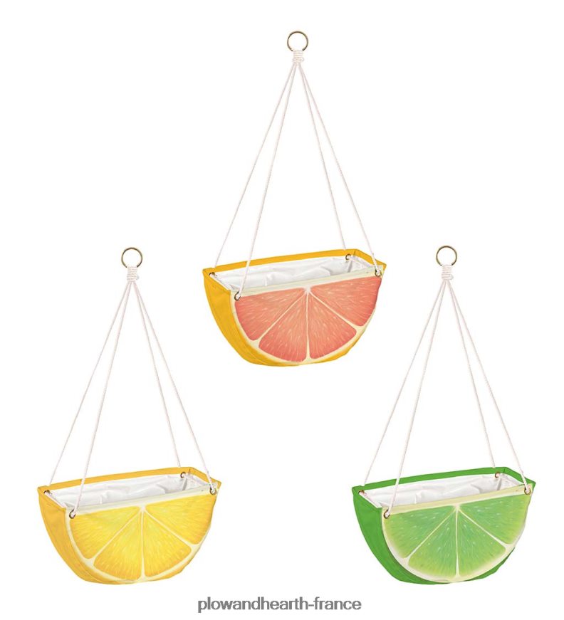 jardinières en tissu suspendues aux agrumes, lot de 3 Plow & Hearth 8642F62439 articles ménagers