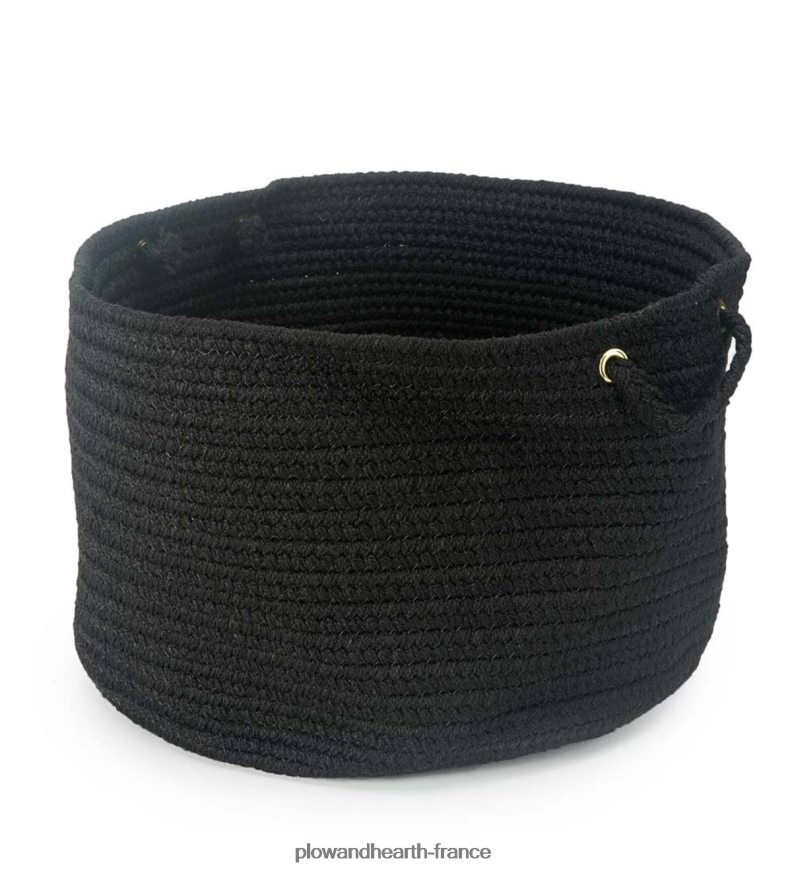 panier roanoke en polypro tressé avec poignées - noir multi Plow & Hearth 8642F62487 articles ménagers