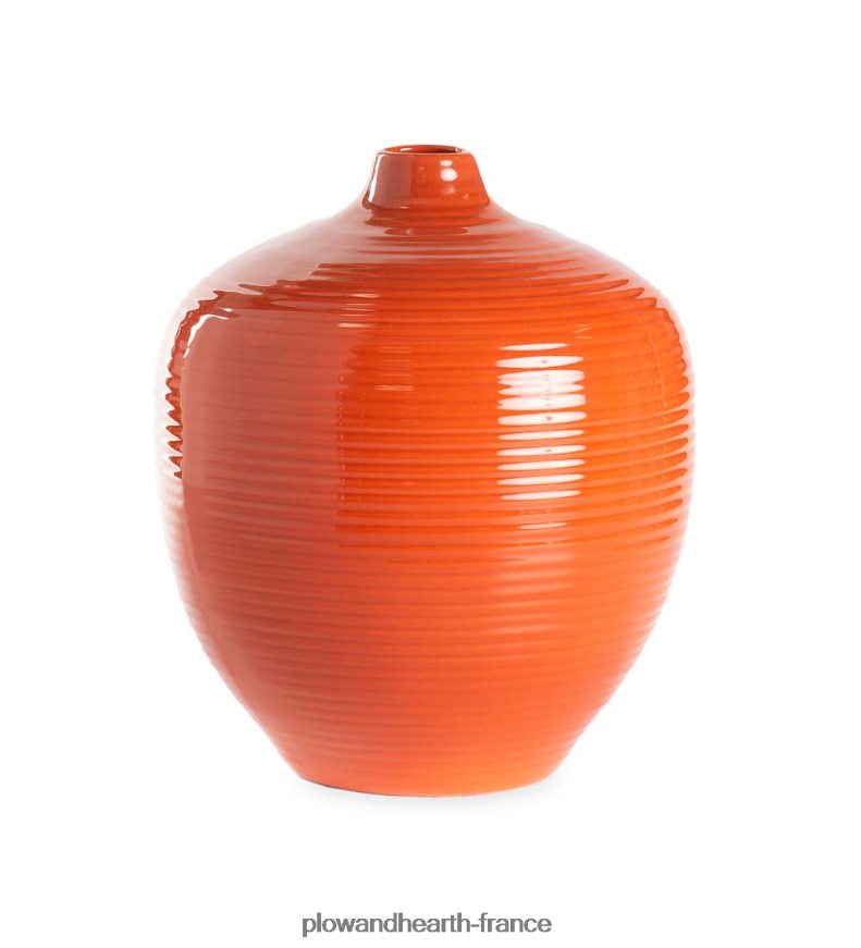 petit vase rond d’Alexandrie en argile fait à la main - bleu Plow & Hearth 8642F62448 articles ménagers