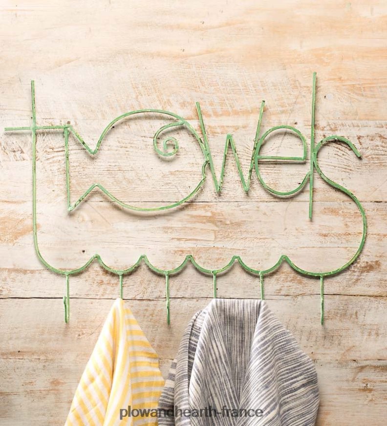 porte-serviettes en métal turquoise respectueux des poissons Plow & Hearth 8642F62467 articles ménagers