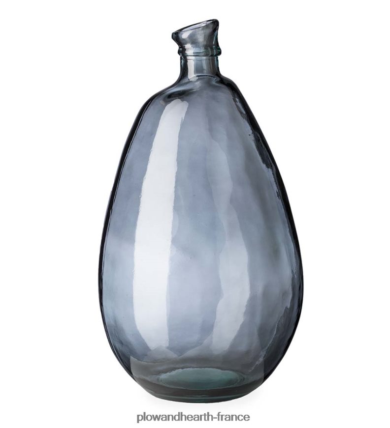 vase ballon en verre recyclé bleu fumé Plow & Hearth 8642F62393 articles ménagers