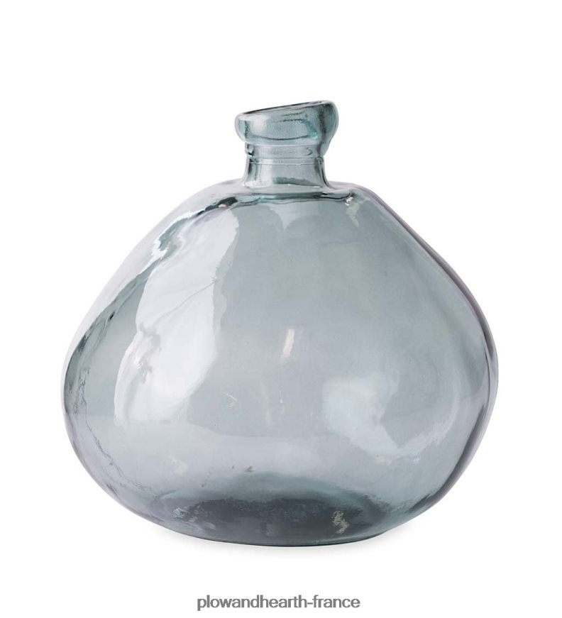 vase ballon en verre recyclé bleu fumé Plow & Hearth 8642F62393 articles ménagers