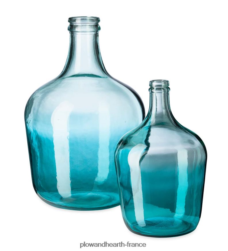 vases en verre recyclé bleu océan Plow & Hearth 8642F62430 articles ménagers