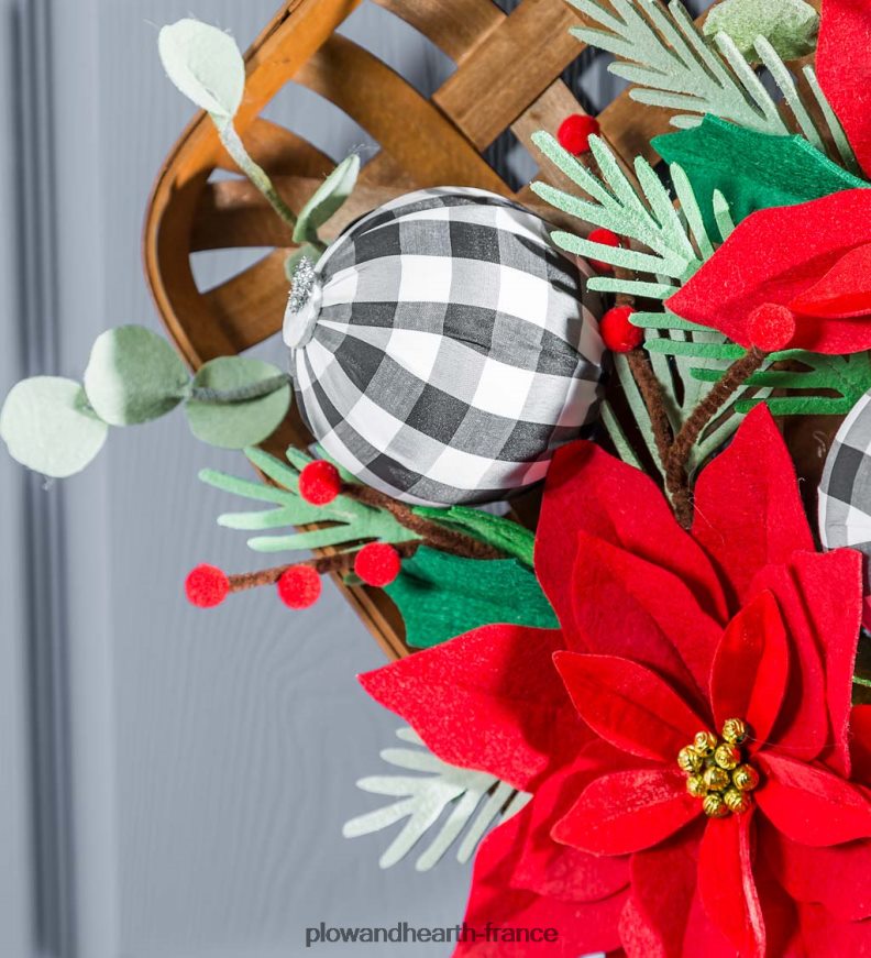 décor de porte panier à tabac poinsettia Plow & Hearth 8642F62274 articles ménagers
