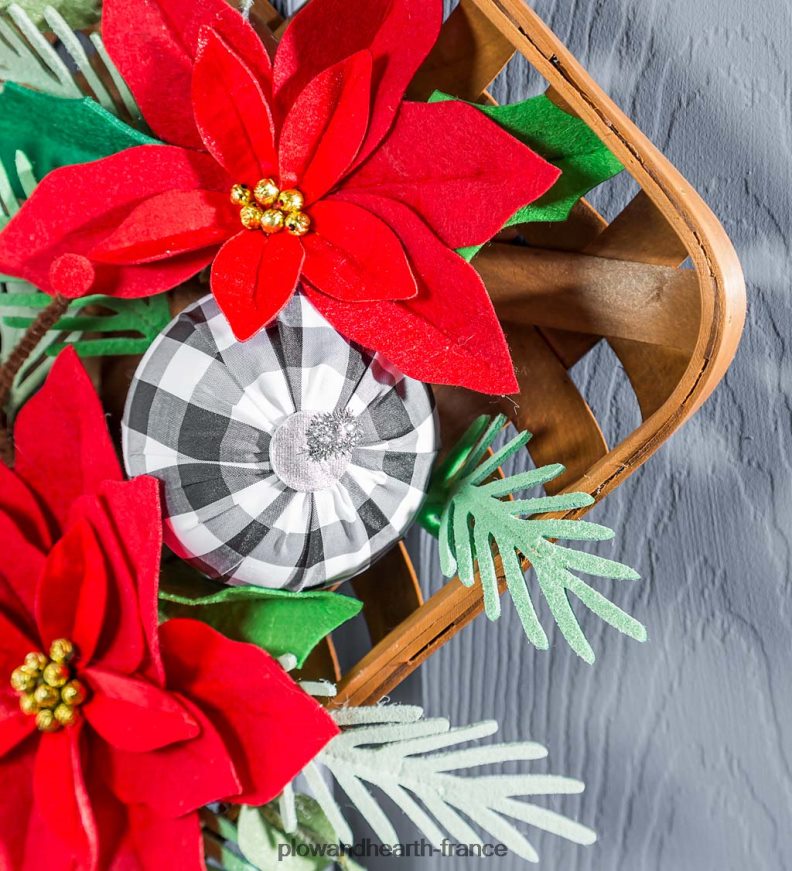décor de porte panier à tabac poinsettia Plow & Hearth 8642F62274 articles ménagers
