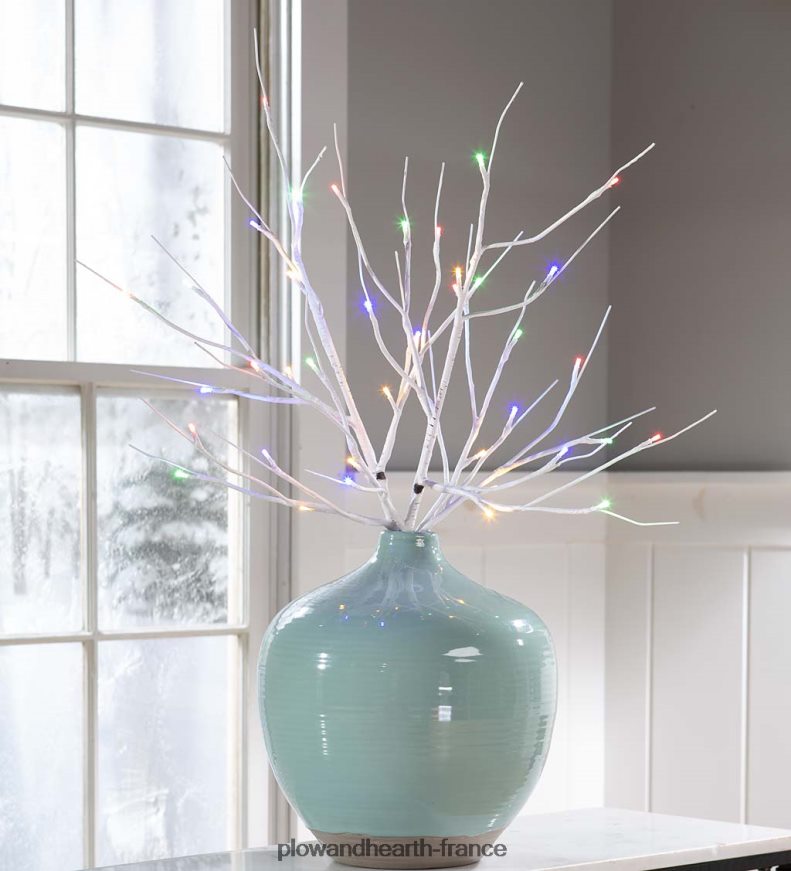 branches de brindilles de bouleau avec lumières à double fonction, lot de 2 Plow & Hearth 8642F61702 articles ménagers