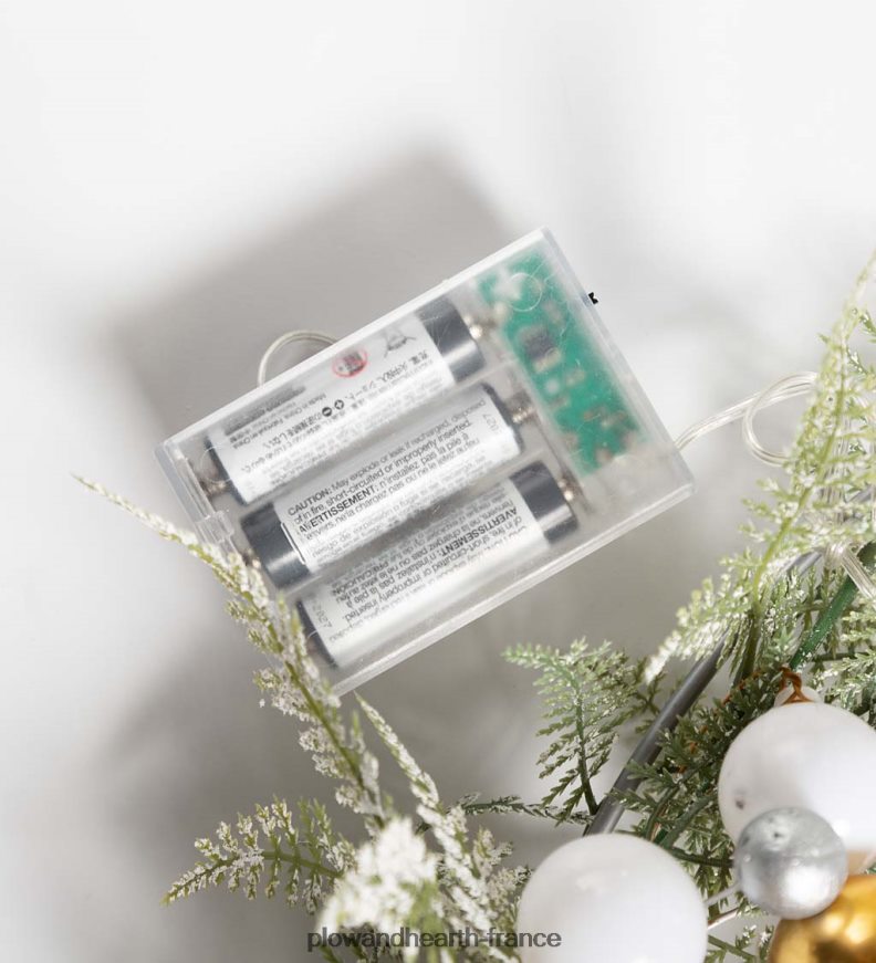 couronne de vacances éclairée avec des arbres à brosses à bouteilles Plow & Hearth 8642F61700 articles ménagers