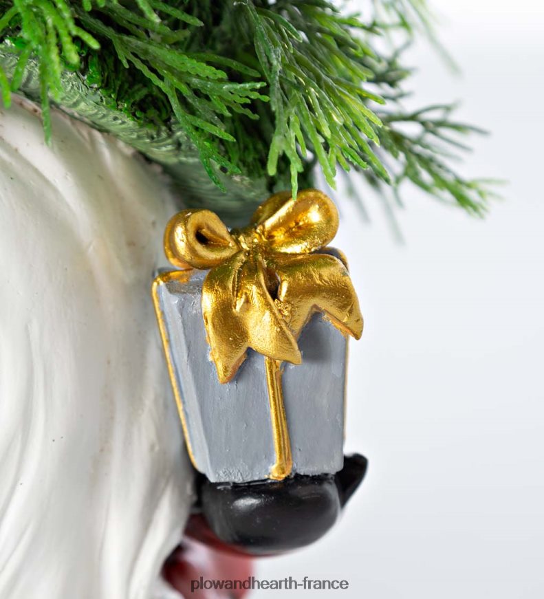 Nain de jardin d'arbre de Noël éclairé de vacances avec cadeau Plow & Hearth 8642F61683 articles ménagers