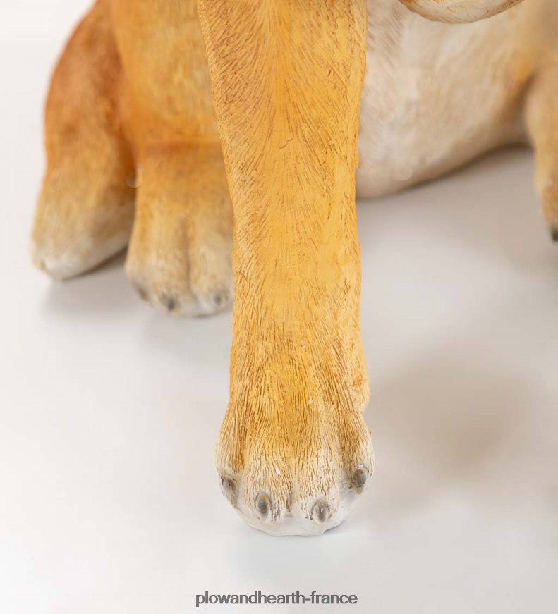 statue du labrador jaune avec couronne de vacances éclairée amovible Plow & Hearth 8642F61693 articles ménagers