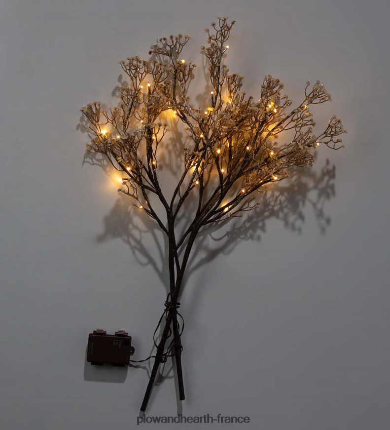 Branches de gypsophile éclairées intérieur/extérieur, lot de 2 Plow & Hearth 8642F61487 articles ménagers