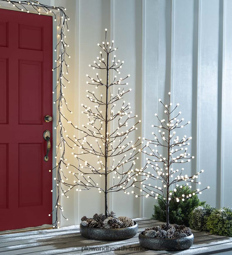 Mini-arbres globe éclairés électriquement intérieur/extérieur Plow & Hearth 8642F61489 articles ménagers