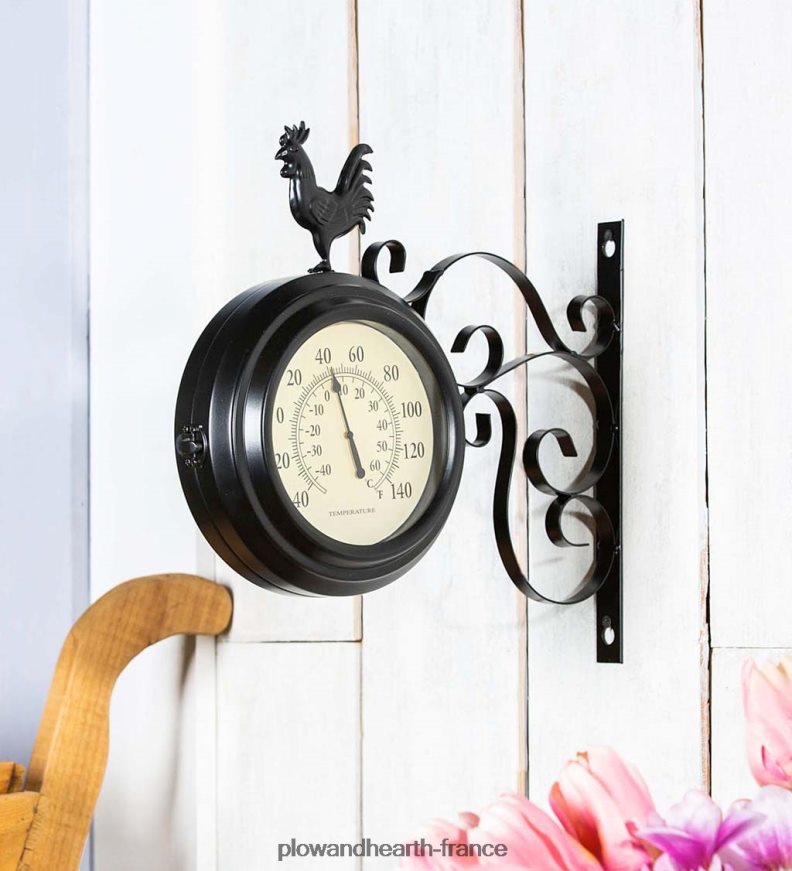horloge coq et thermomètre extérieur Plow & Hearth 8642F61527 articles ménagers