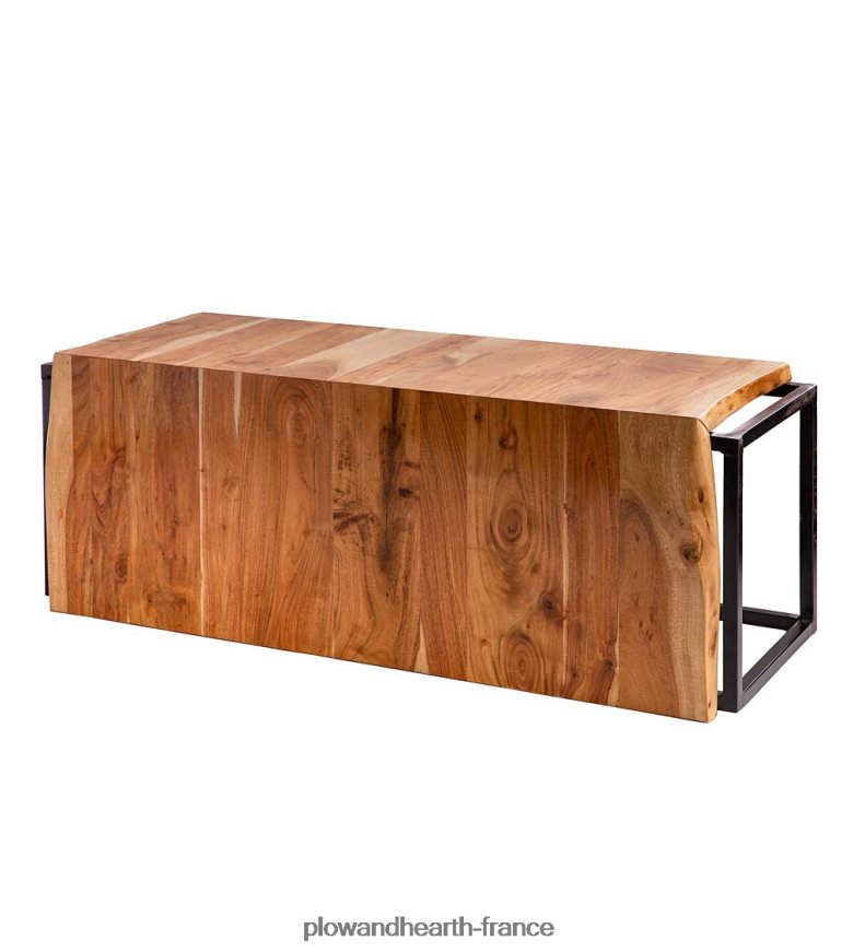 banc cascade en bois d'acacia live-edge Plow & Hearth 8642F62068 articles ménagers