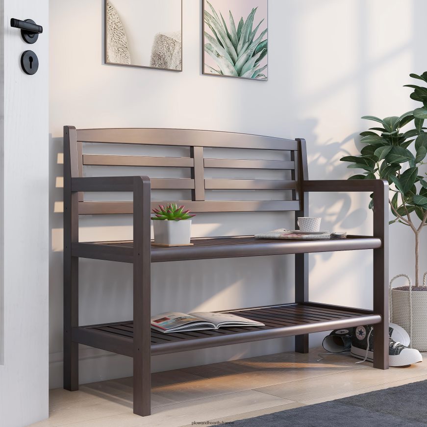 banc d'entrée en bois - expresso Plow & Hearth 8642F62063 articles ménagers