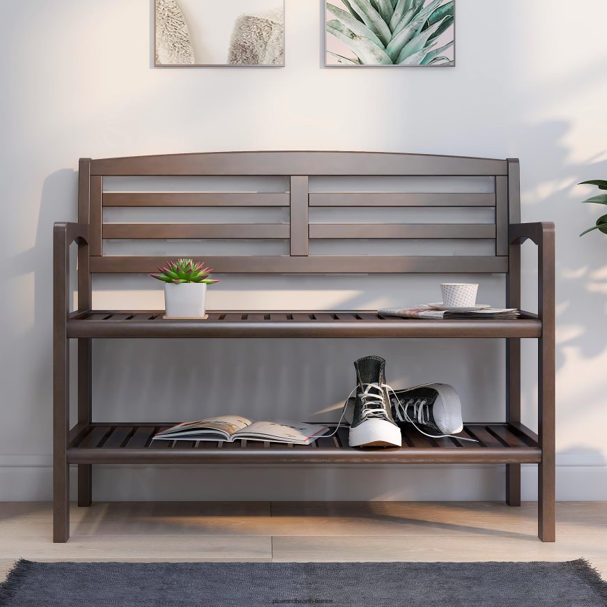 banc d'entrée en bois - expresso Plow & Hearth 8642F62063 articles ménagers