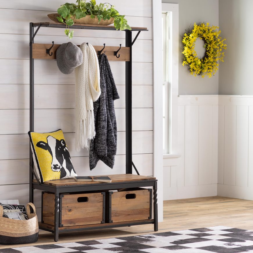 porte-manteau Deep Creek - noyer Plow & Hearth 8642F62060 articles ménagers