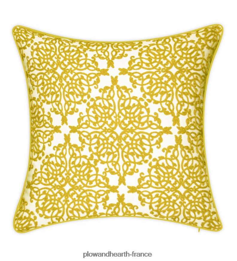 coussin décoratif en dentelle brodée intérieur/extérieur - noir Plow & Hearth 8642F61261 articles ménagers