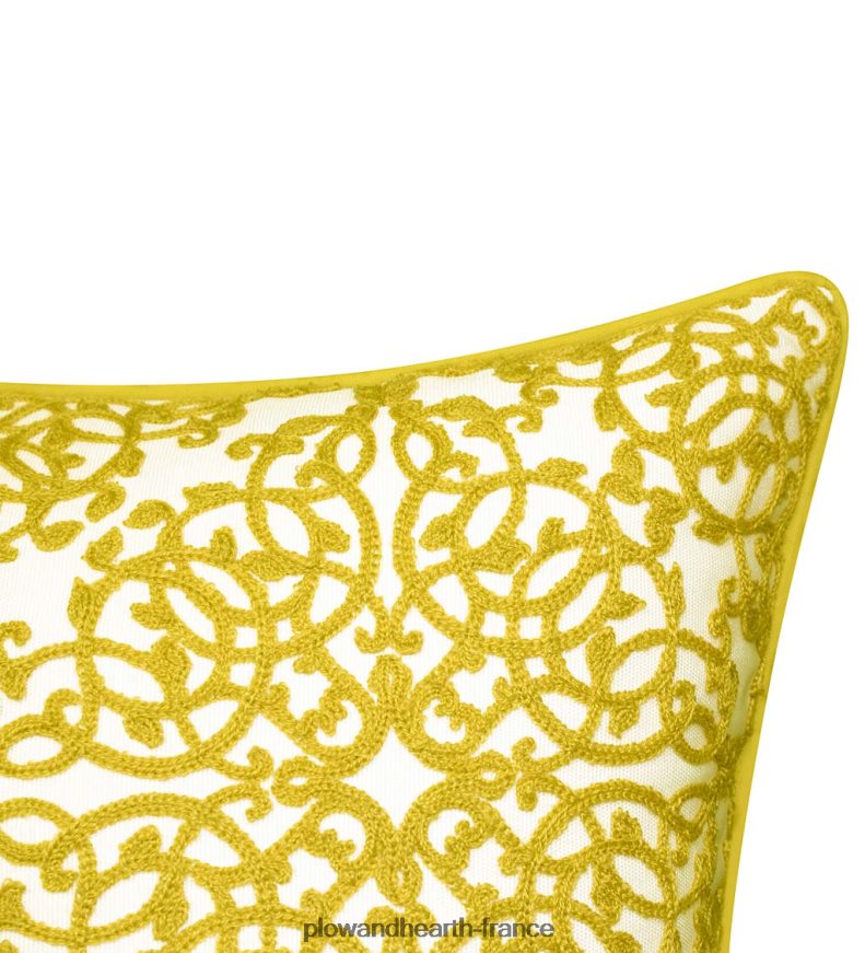 coussin décoratif en dentelle brodée intérieur/extérieur - noir Plow & Hearth 8642F61261 articles ménagers