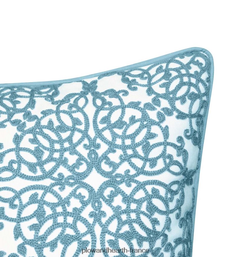 coussin décoratif en dentelle brodée intérieur/extérieur - noir Plow & Hearth 8642F61261 articles ménagers