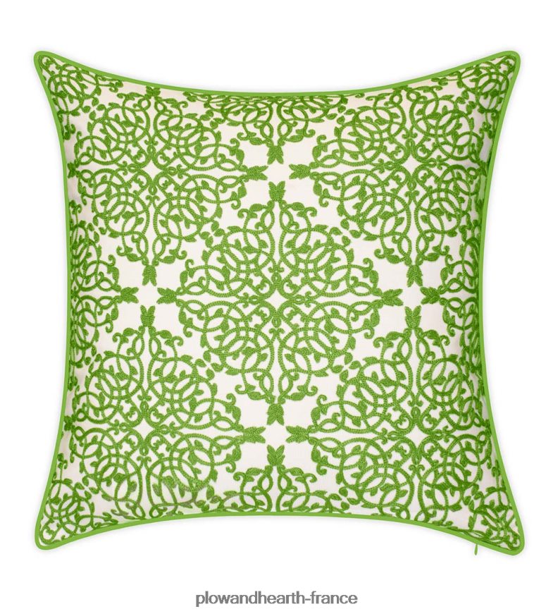 coussin décoratif en dentelle brodée intérieur/extérieur - noir Plow & Hearth 8642F61261 articles ménagers