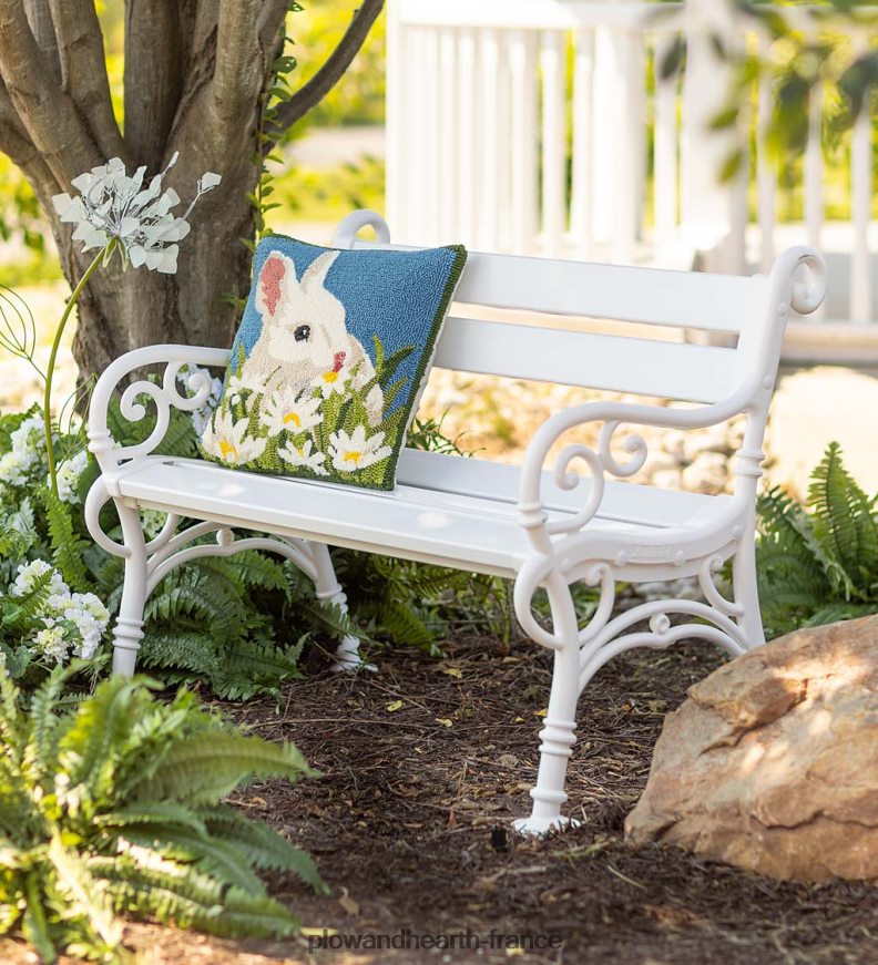 coussin décoratif en forme de lapin en polypropylène accroché intérieur/extérieur Plow & Hearth 8642F61260 articles ménagers