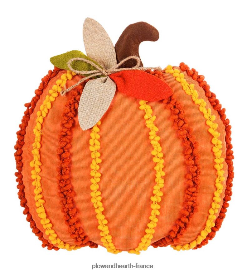 oreiller 3d texturé en forme de citrouille Plow & Hearth 8642F62376 articles ménagers