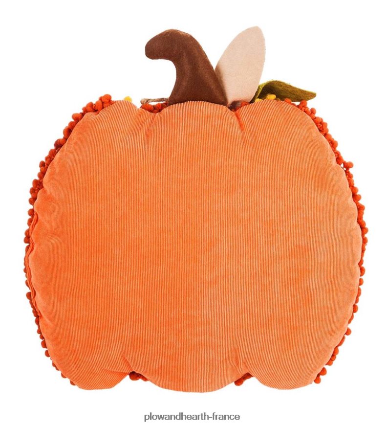 oreiller 3d texturé en forme de citrouille Plow & Hearth 8642F62376 articles ménagers