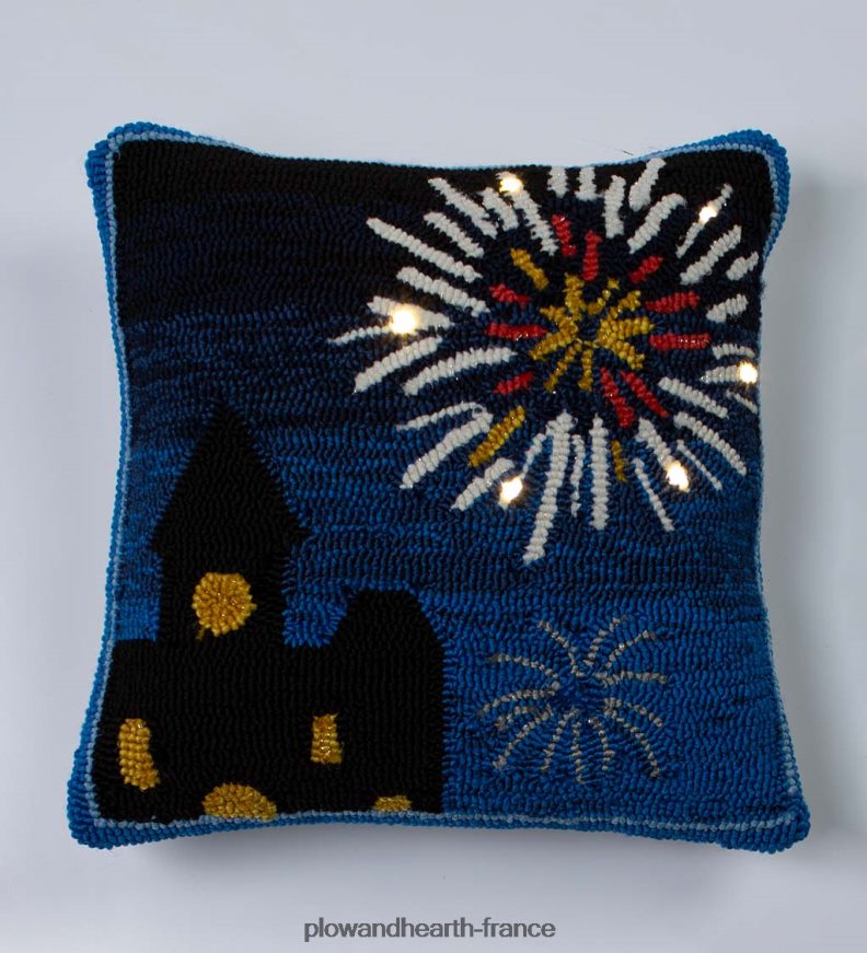 oreiller de feux d’artifice éclairés intérieur/extérieur Plow & Hearth 8642F61268 articles ménagers