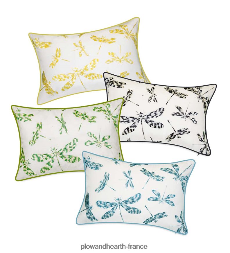 oreiller lombaire libellule brodé intérieur/extérieur - marine Plow & Hearth 8642F61252 articles ménagers