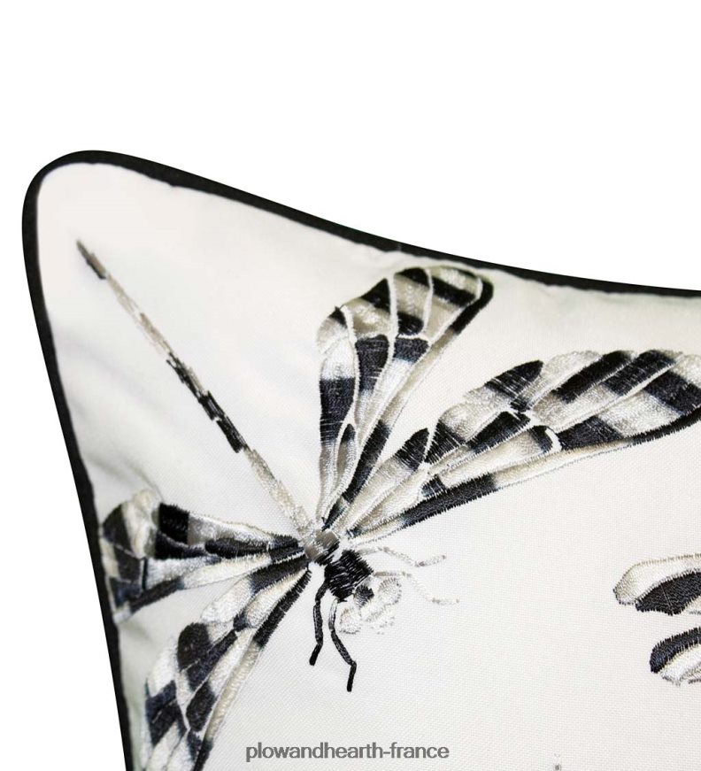 oreiller lombaire libellule brodé intérieur/extérieur - marine Plow & Hearth 8642F61252 articles ménagers