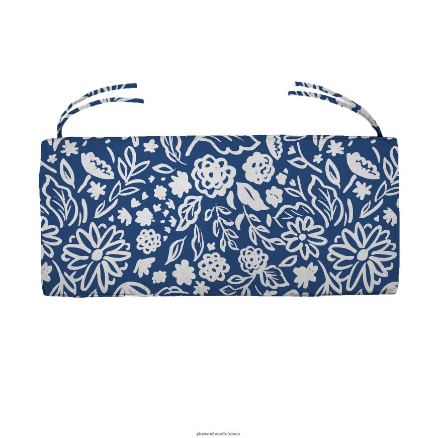 coussin classique pour balançoire/banc avec attaches, 59 x 16 x 3 - hortensia bleu ciel Plow & Hearth 8642F61200 articles ménagers