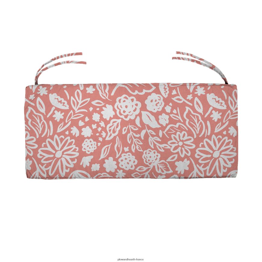 coussin classique pour balançoire/banc en polyester, 36 x 16 x 3 - croquis floral blush Plow & Hearth 8642F61189 articles ménagers