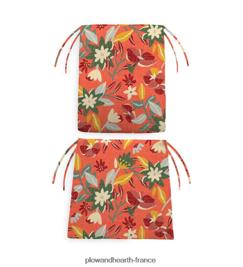 coussins de chaise berçante classiques en polyester avec attaches - croquis floral blush Plow & Hearth 8642F61193 articles ménagers