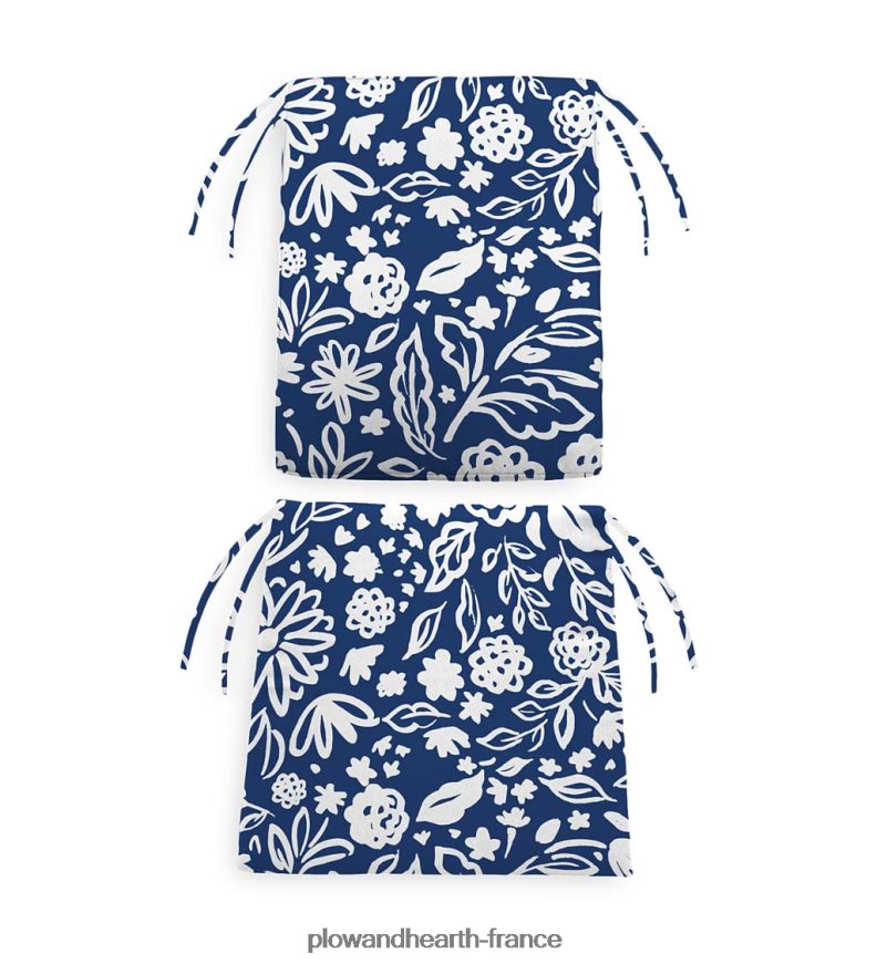 coussins de chaise berçante classiques en polyester avec attaches - croquis floral blush Plow & Hearth 8642F61193 articles ménagers