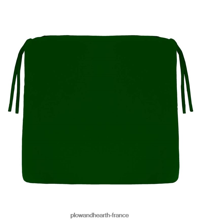 coussins de chaise classiques en polyester avec attaches, 20 3/4 x 20 x 3 - vert forêt Plow & Hearth 8642F61209 articles ménagers