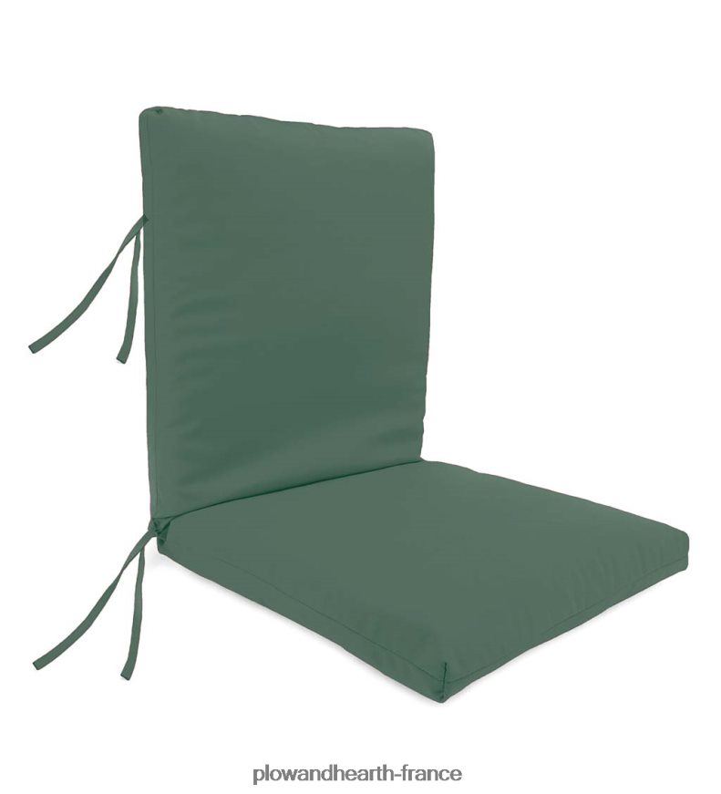 grand coussin de fauteuil club classique en polyester avec attaches, 44 x 22 avec charnière à 22 à partir du bas - hortensia forestier Plow & Hearth 8642F63248 articles ménagers