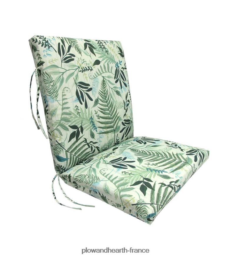 grand coussin de fauteuil club classique en polyester avec attaches, 44 x 22 avec charnière à 22 à partir du bas - hortensia forestier Plow & Hearth 8642F63248 articles ménagers