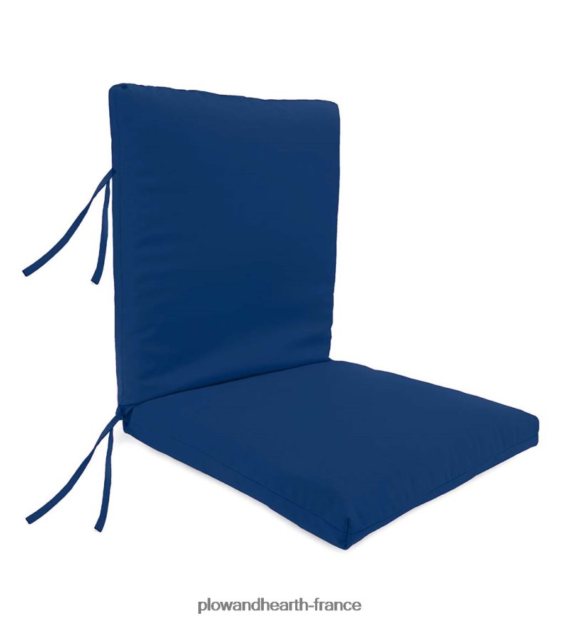 grand coussin de fauteuil club classique en polyester avec attaches, 44 x 22 avec charnière à 22 à partir du bas - hortensia forestier Plow & Hearth 8642F63248 articles ménagers
