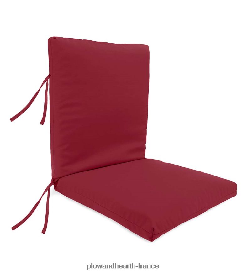 grand coussin de fauteuil club classique en polyester avec attaches, 44 x 22 avec charnière à 22 à partir du bas - hortensia forestier Plow & Hearth 8642F63248 articles ménagers