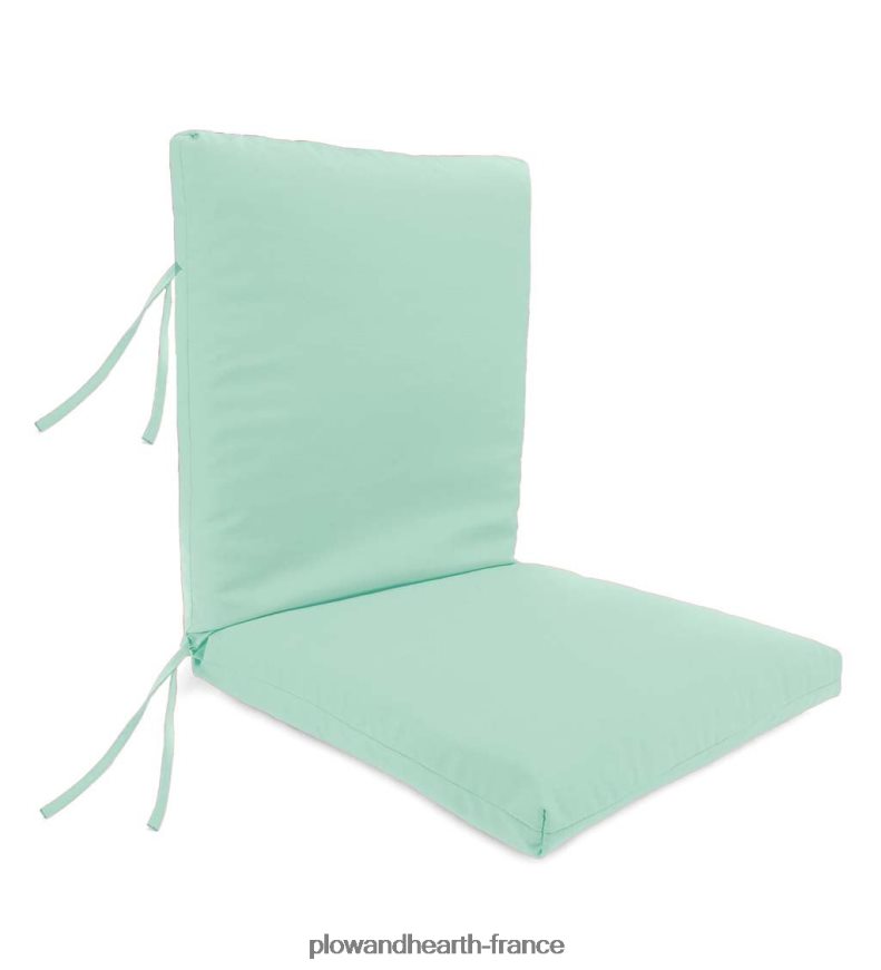 grand coussin de fauteuil club classique en polyester avec attaches, 44 x 22 avec charnière à 22 à partir du bas - hortensia forestier Plow & Hearth 8642F63248 articles ménagers