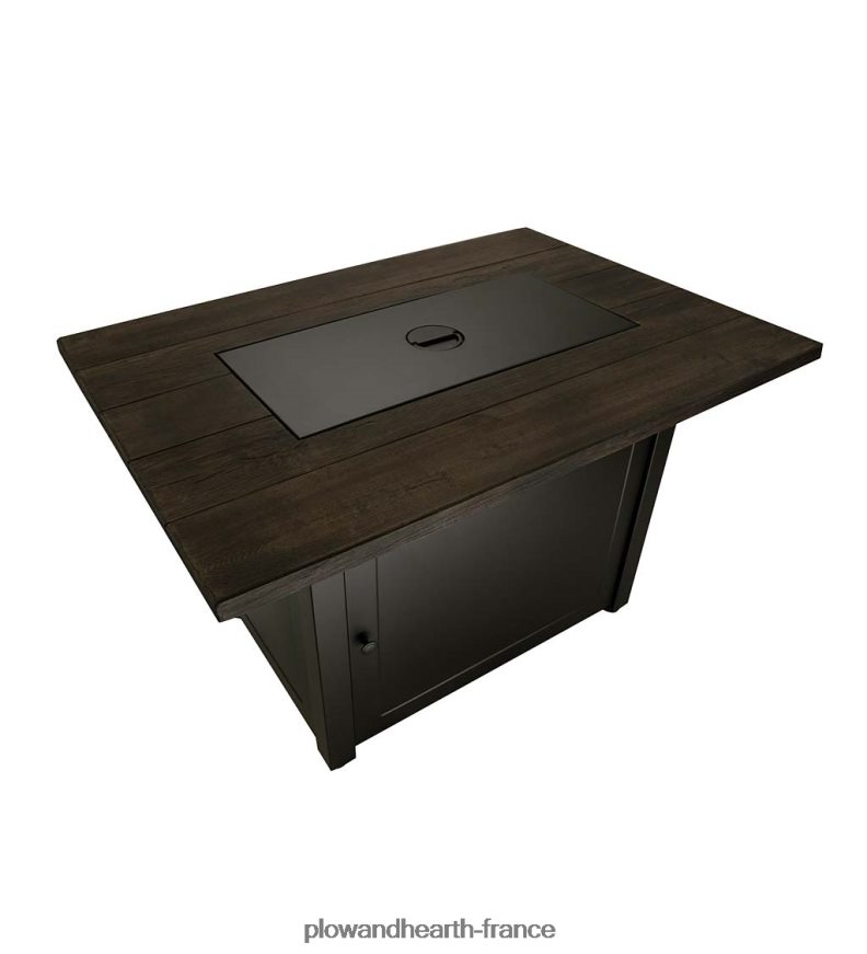 Foyer au gaz propane Kamden avec plateau en faux bois et pierres en verre Plow & Hearth 8642F61609 articles ménagers