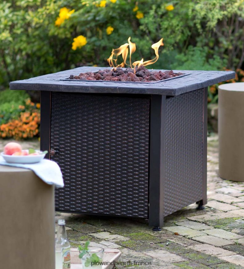foyer au gaz propane en osier Plow & Hearth 8642F61622 articles ménagers