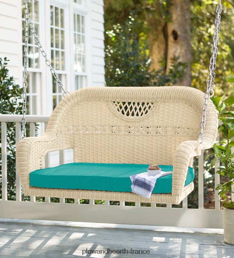 Balançoire en osier Prospect Hill - blanc nuage Plow & Hearth 8642F63233 articles ménagers