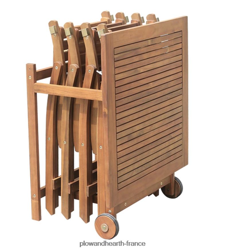 Ensemble de salle à manger intelligent portable en bois d'acacia Kingwood - naturel Plow & Hearth 8642F61151 articles ménagers